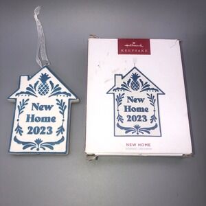 Hallmark Keepsake 2023 New Home Porcelain Ornament Terri Steiger House Pineapple